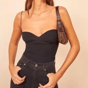 Reformation Liza Tie Top in black